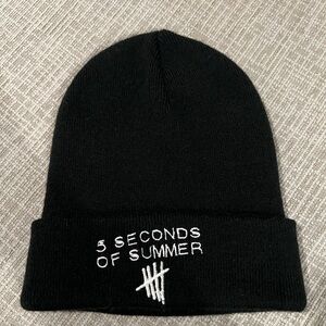 Black 5 Seconds of Summer Embroidered Beanie
